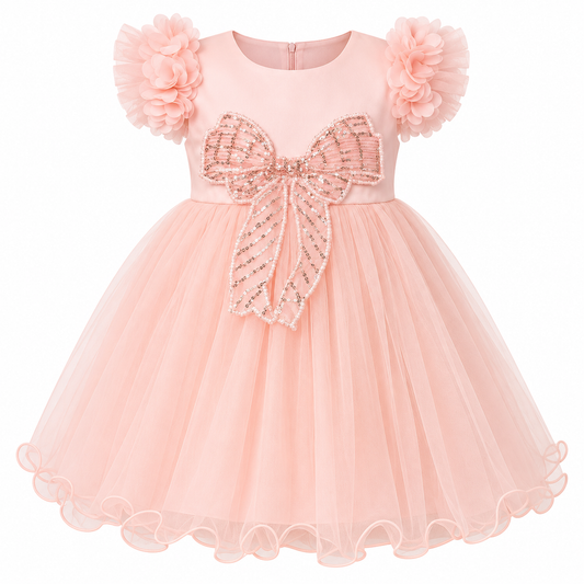 Girls Fancy Frock Nug Bow sku05122