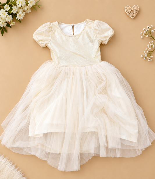 White Girls Frock Shimmer