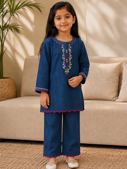 Blue Girls Shalwar Kameez
