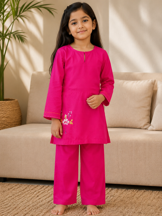 Pink Girls Shalwar Kameez