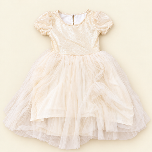 White Girls Frock Shimmer