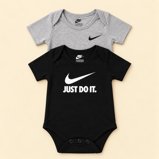 Body Suit Pack of 2 Grey/Black