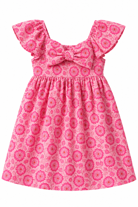 Girls Frock Flower Printed sku06059