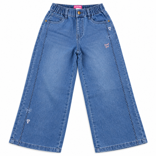Light Blue Girls Denim Pant