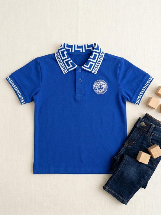 Boys T Shirt Polo Style Collar Printed sku05056