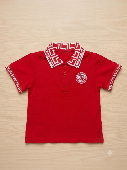 Boys T Shirt Polo Style Collar Printed sku05056