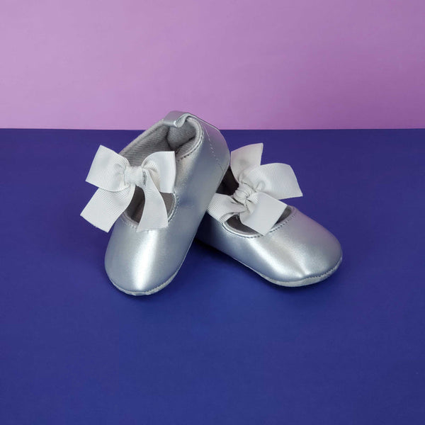 Baby Girl Shoes Grey Bow