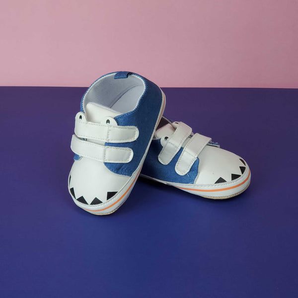 Baby Boy Shoes 2 Steps Blue & White