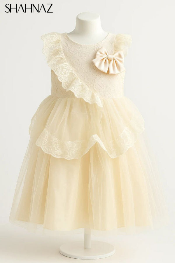 Girls Maxi Frock Chicken Net Bow sku05150
