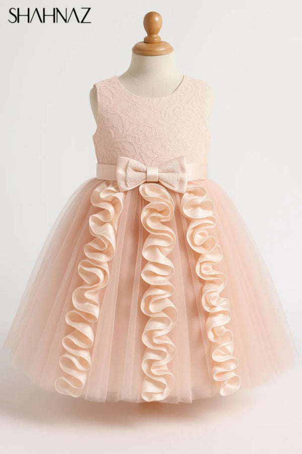 Girls Fancy Frock Net Flower & Net Bow Dorissa XN22047 sku0514
