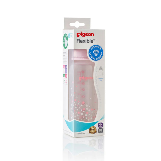 Pigeon PP Stream Line  Printed Bottle 250 Pink