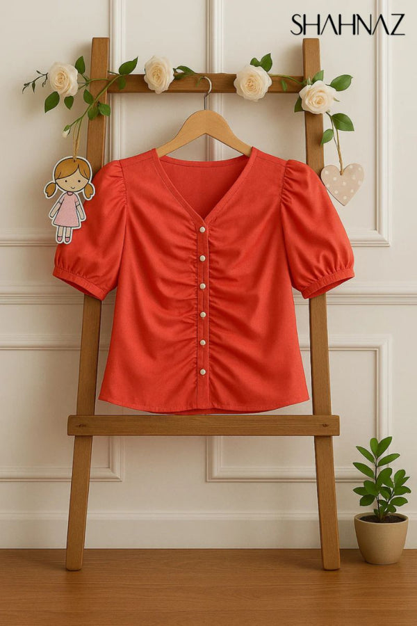 Girls Top Front Button Momo Baby sku05399