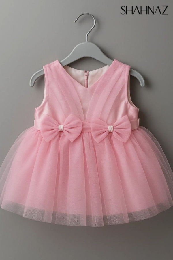 Girls Fancy Frock Front Double Bow sku062