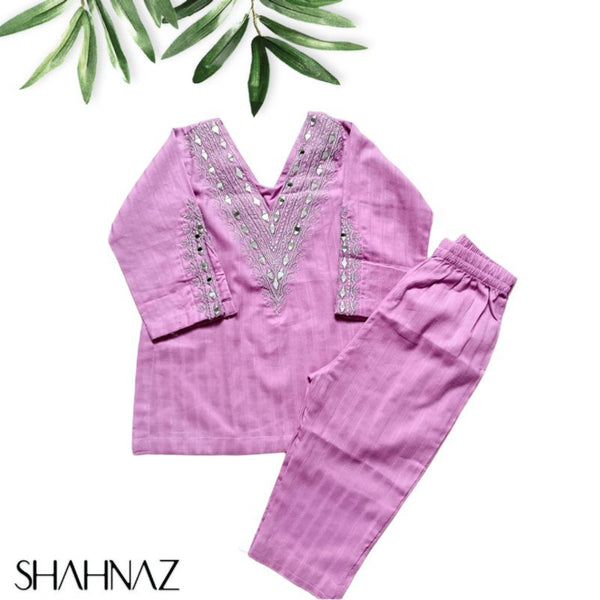 Girls Shalwar Kameez neck EMB sku07724