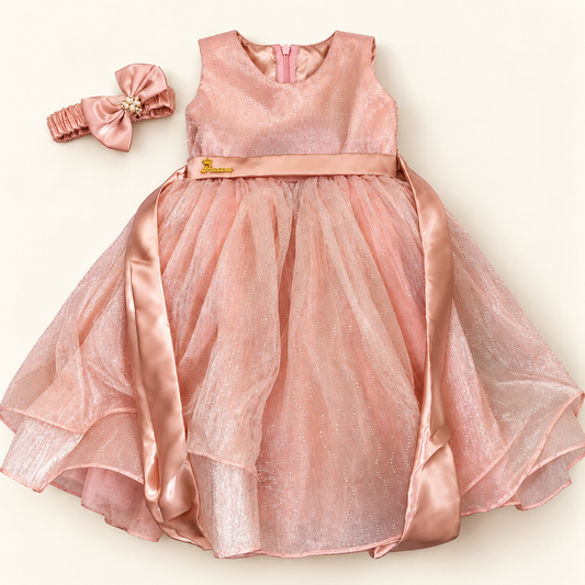 Peach Girls Fancy Frock