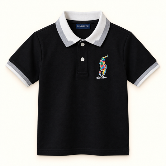 boys polo embossed print