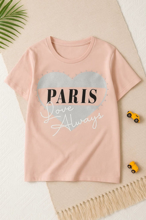 T-Shirt Girl Pink Paris