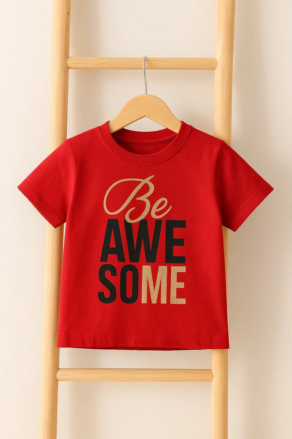 T-Shirt Girl Be Awesome Red