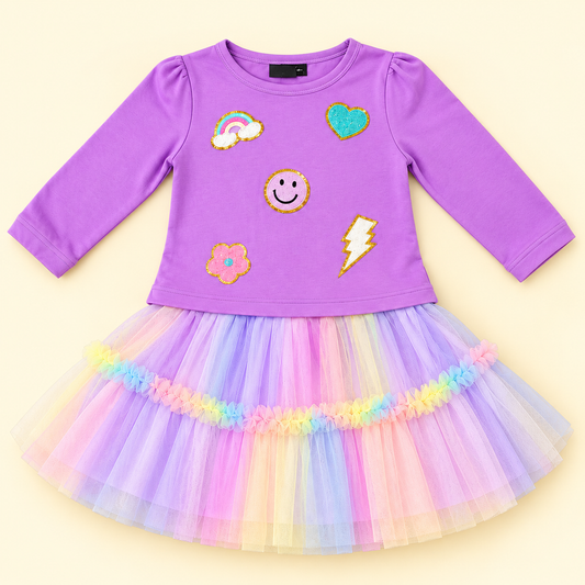 Girls Frock Rainbow