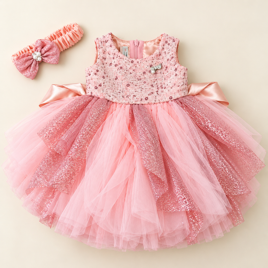 Pink Girls Fancy Frock