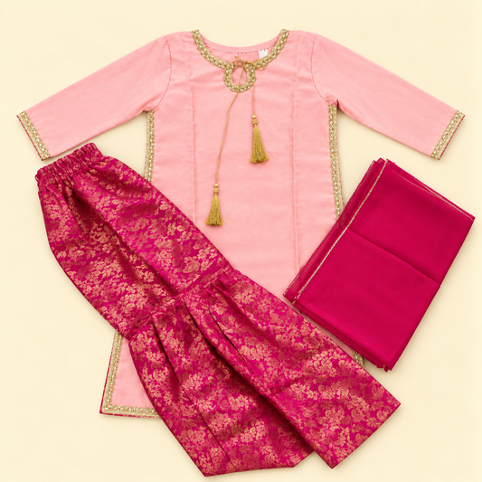 Peach Girls Shalwar Kameez