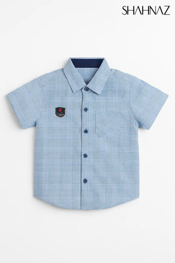 Boys Shirt Half Sleeves Check sku05711