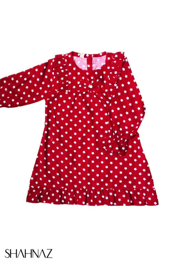 Girls Kurti Frock Front Bow Button sku07231