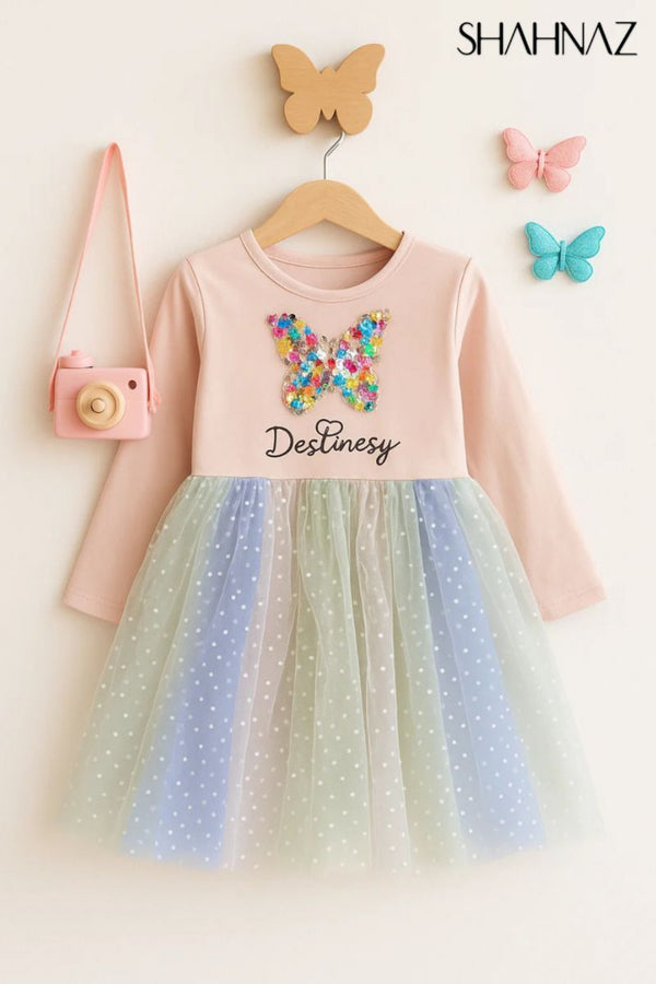 Girls Frock Butterfly Disney sku06788
