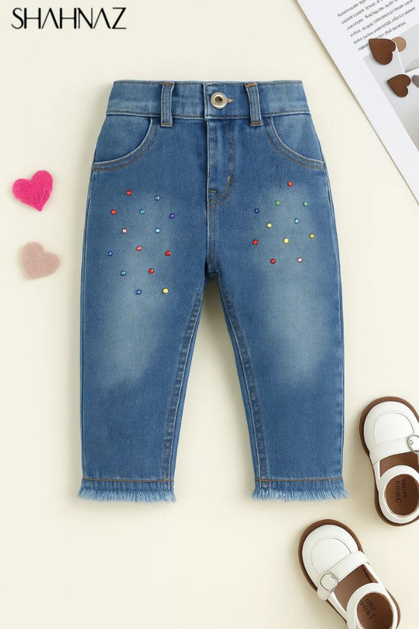 Denim Girl Multi Pearls Front Beets sku01561
