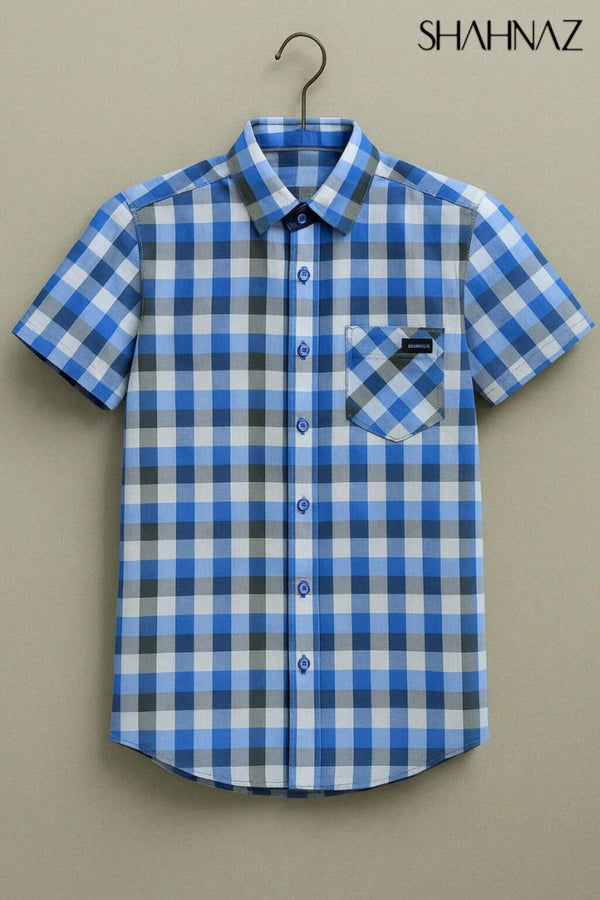 Boys Shirt Hals Sleeves Check sku0552