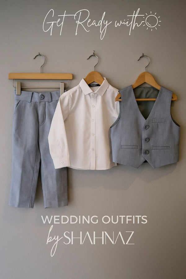 Boys 3 Piece Suit Pant Shirt With Coat