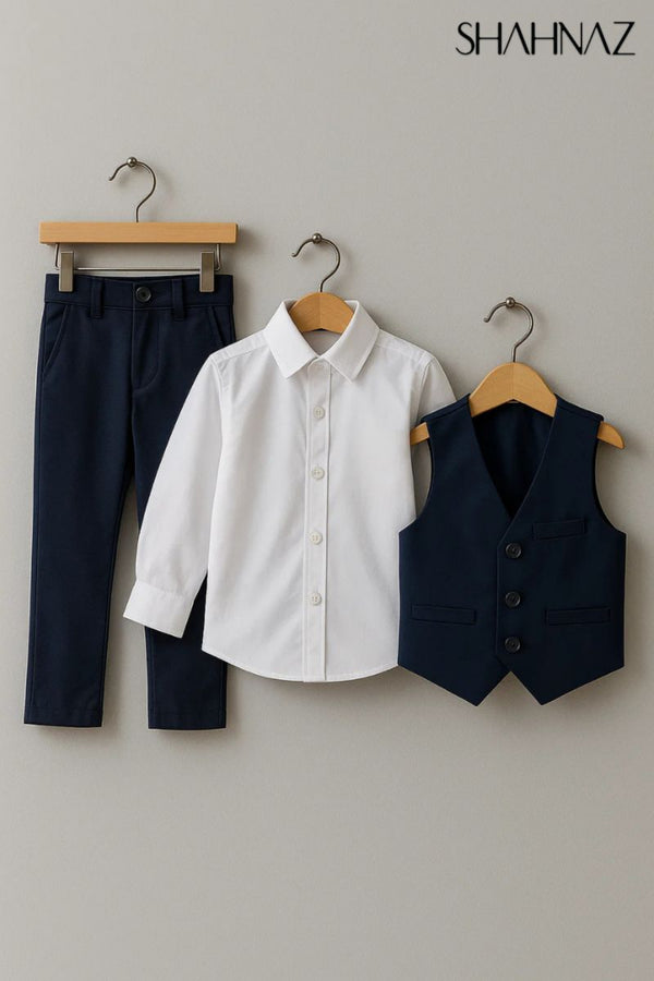 Boys 3 Piece Suit Pant Shirt With Coat