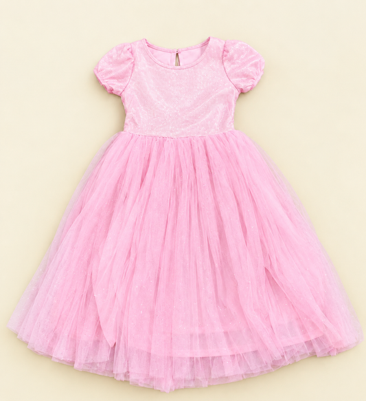 Pink Girls Frock Shimmer