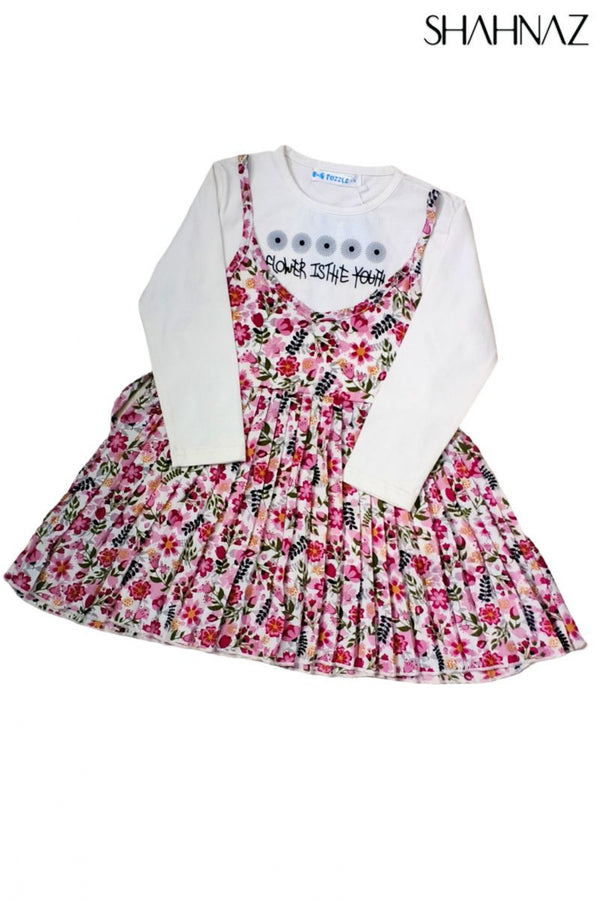 Girls Frock Full Sleeves Flowers sku06844