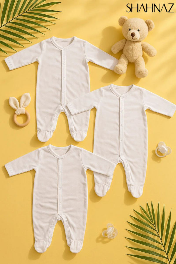 Body Full Sleeves Footed Romper Pack Of 3