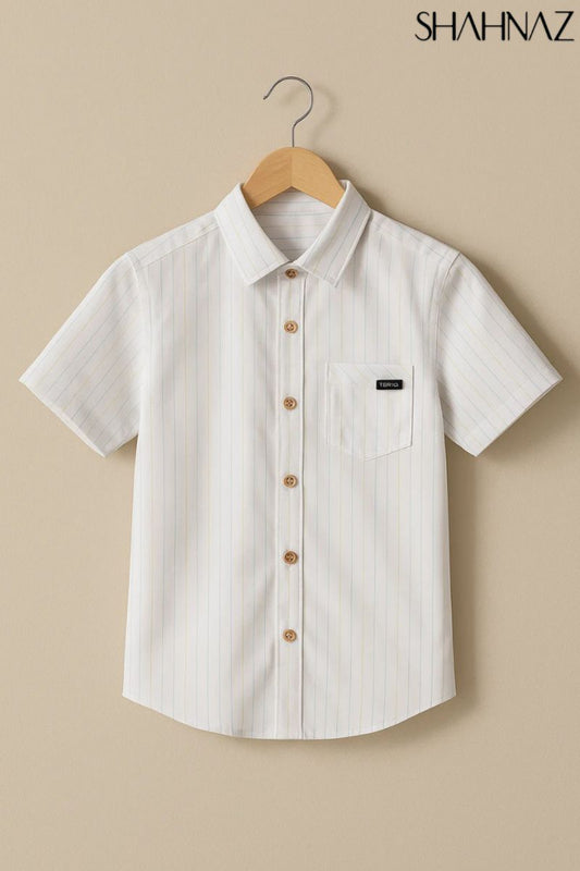 Boys Shirt Half Sleeves Multi Lining
