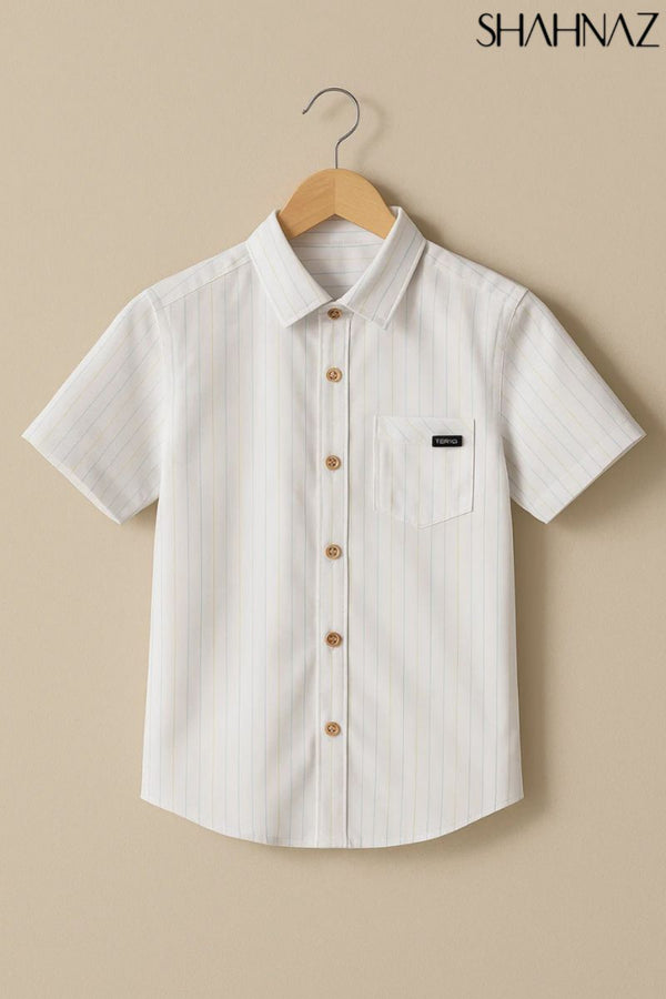 Boys Shirt Half Sleeves Multi Lining